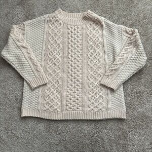 RD Style Beige Cable Knit Sweater